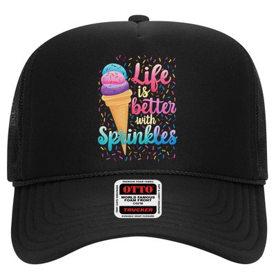 Life Is Better With Sprinkles Cute Sweet Ice Cream Summer Hat
