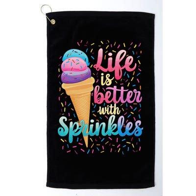 Life Is Better With Sprinkles Cute Sweet Ice Cream Summer Golf Towel