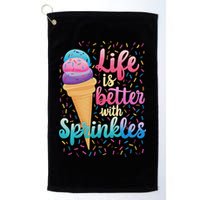 Life Is Better With Sprinkles Cute Sweet Ice Cream Summer Golf Towel