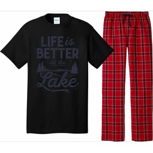 Life Is Better At Lake Great Gift Fishing Boating Sailing Funny Gift Pajama Set