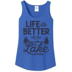 Life Is Better At Lake Great Gift Fishing Boating Sailing Funny Gift Ladies Essential Tank