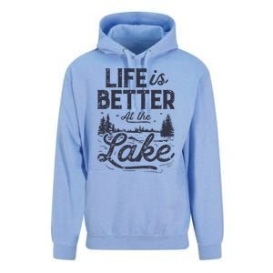 Life Is Better At Lake Great Gift Fishing Boating Sailing Funny Gift Unisex Surf Hoodie