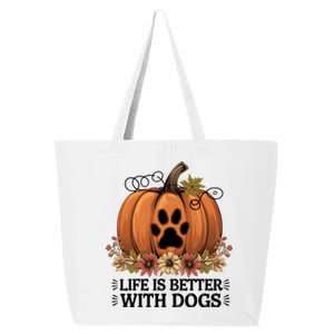 Life Is Better With Dogs Fall Pumpkins 25L Jumbo Tote