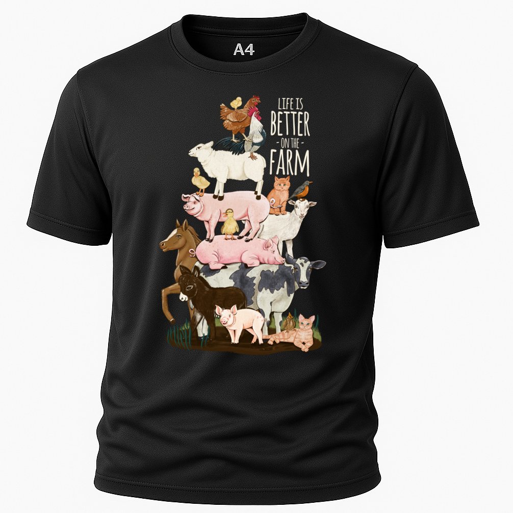 Life Is Better On The Farm Cute Animals Country Farm Girl Gift Cooling Performance Crew T-Shirt