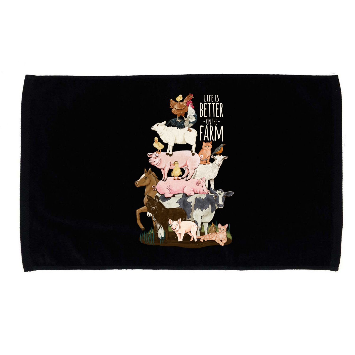 Life Is Better On The Farm Cute Animals Country Farm Girl Gift Microfiber Hand Towel