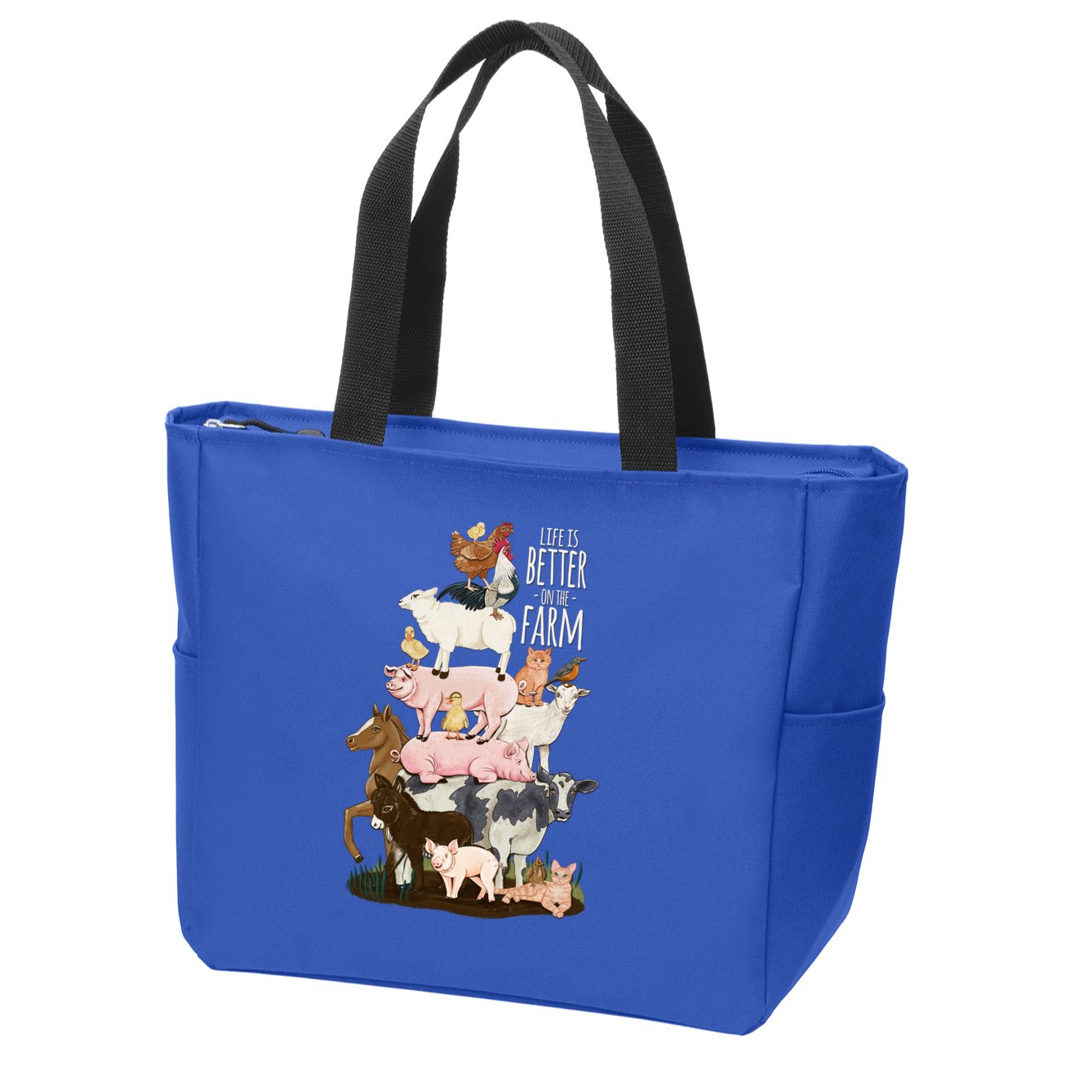 Life Is Better On The Farm Cute Animals Country Farm Girl Gift Zip Tote Bag
