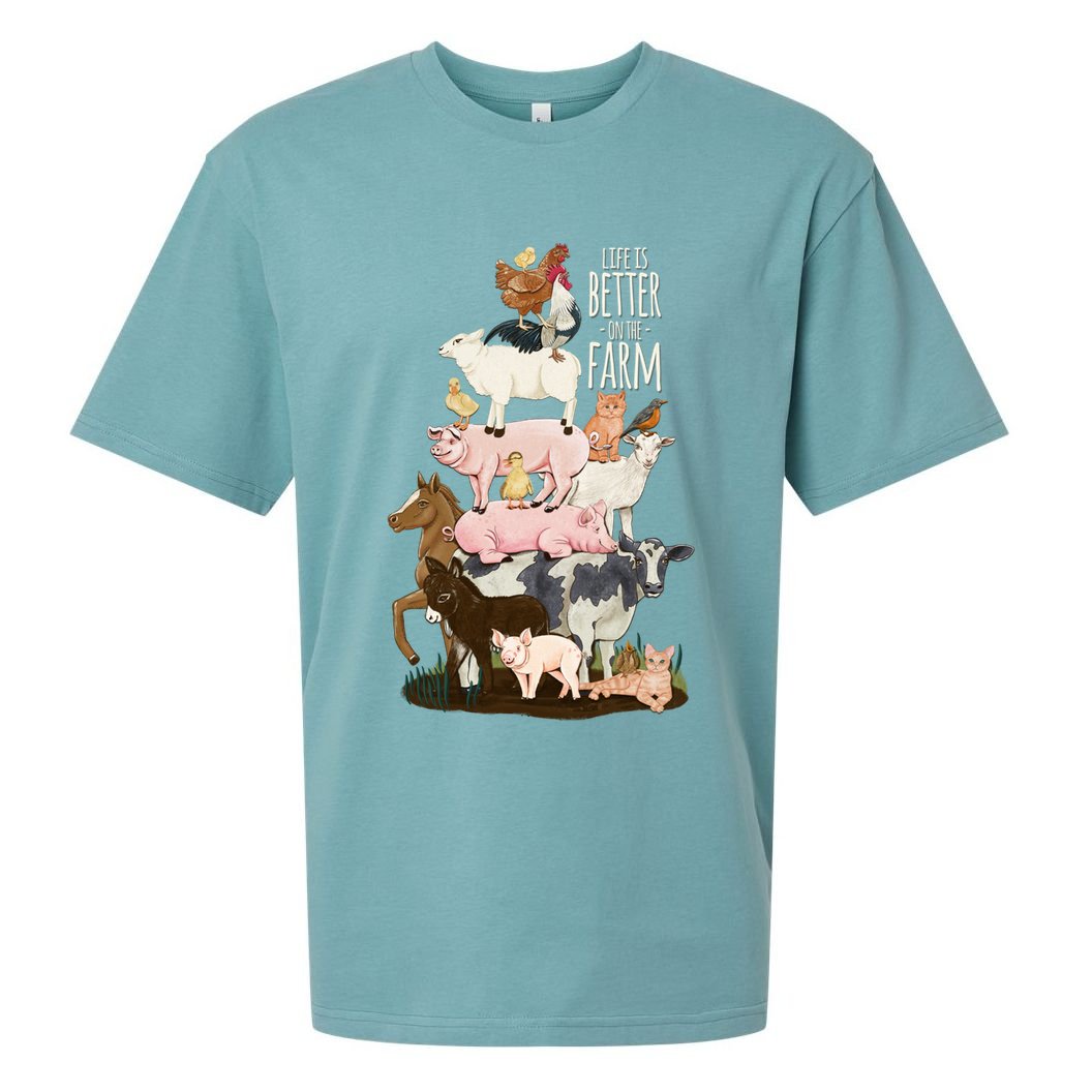 Life Is Better On The Farm Cute Animals Country Farm Girl Gift Sueded Cloud Jersey T-Shirt