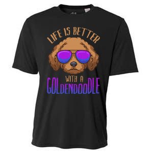 Life Is Better With A Goldendoodle Cute Doodle Dog Cooling Performance Crew T-Shirt