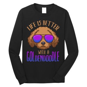 Life Is Better With A Goldendoodle Cute Doodle Dog Long Sleeve Shirt