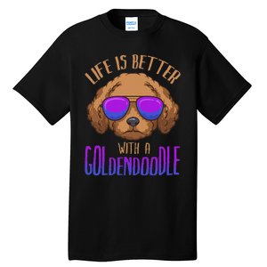 Life Is Better With A Goldendoodle Cute Doodle Dog Tall T-Shirt