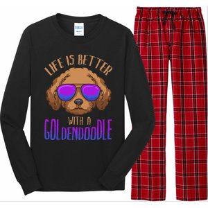 Life Is Better With A Goldendoodle Cute Doodle Dog Long Sleeve Pajama Set