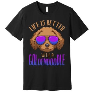 Life Is Better With A Goldendoodle Cute Doodle Dog Premium T-Shirt