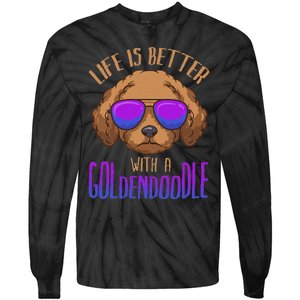 Life Is Better With A Goldendoodle Cute Doodle Dog Tie-Dye Long Sleeve Shirt