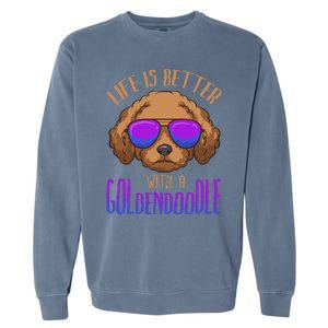 Life Is Better With A Goldendoodle Cute Doodle Dog Garment-Dyed Sweatshirt