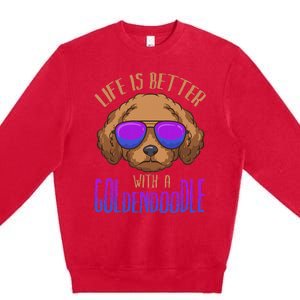 Life Is Better With A Goldendoodle Cute Doodle Dog Premium Crewneck Sweatshirt