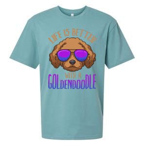 Life Is Better With A Goldendoodle Cute Doodle Dog Sueded Cloud Jersey T-Shirt