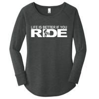 Life Is Better If You Ride Mountain Bike Women's Perfect Tri Tunic Long Sleeve Shirt