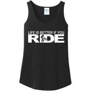 Life Is Better If You Ride Mountain Bike Ladies Essential Tank