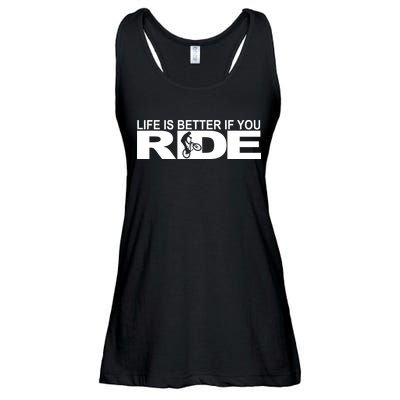 Life Is Better If You Ride Mountain Bike Ladies Essential Flowy Tank