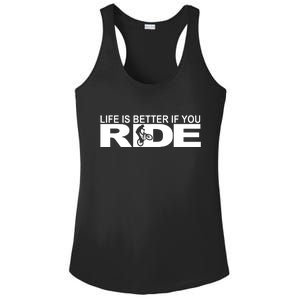 Life Is Better If You Ride Mountain Bike Ladies PosiCharge Competitor Racerback Tank