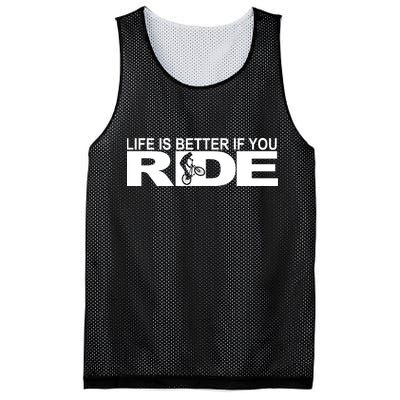 Life Is Better If You Ride Mountain Bike Mesh Reversible Basketball Jersey Tank