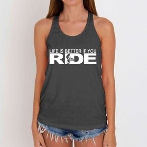 Life Is Better If You Ride Mountain Bike Women's Knotted Racerback Tank