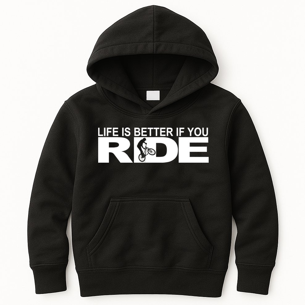 Life Is Better If You Ride Mountain Bike Kids Hoodie