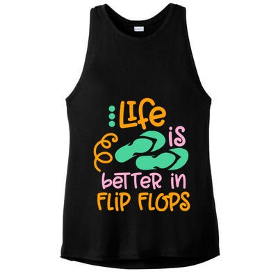 Life Is Better In Flip Flops Ladies PosiCharge Tri-Blend Wicking Tank