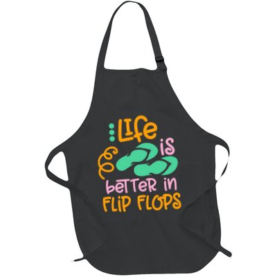 Life Is Better In Flip Flops Full-Length Apron With Pockets
