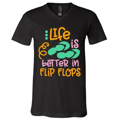 Life Is Better In Flip Flops V-Neck T-Shirt