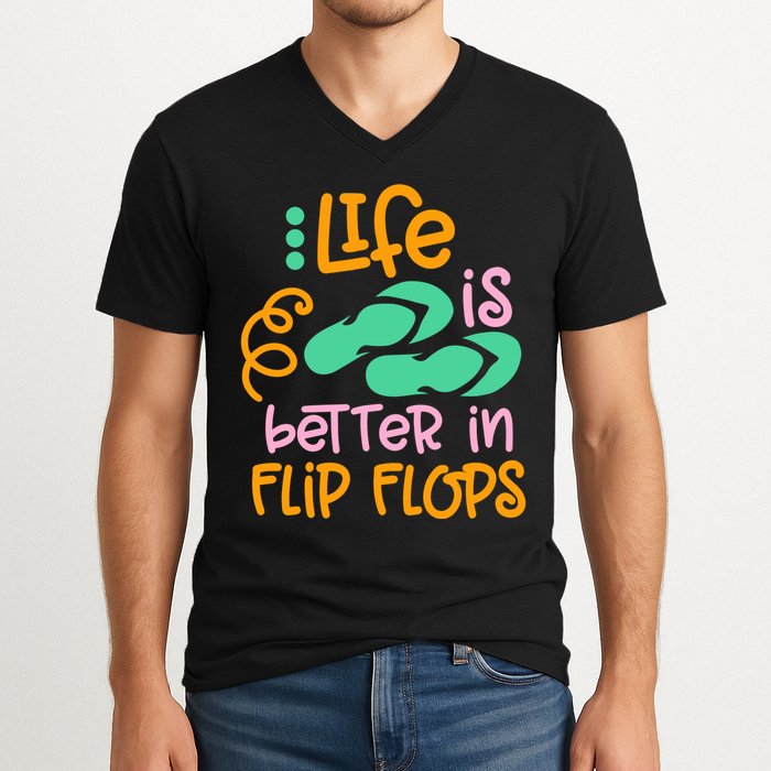 Life Is Better In Flip Flops V-Neck T-Shirt