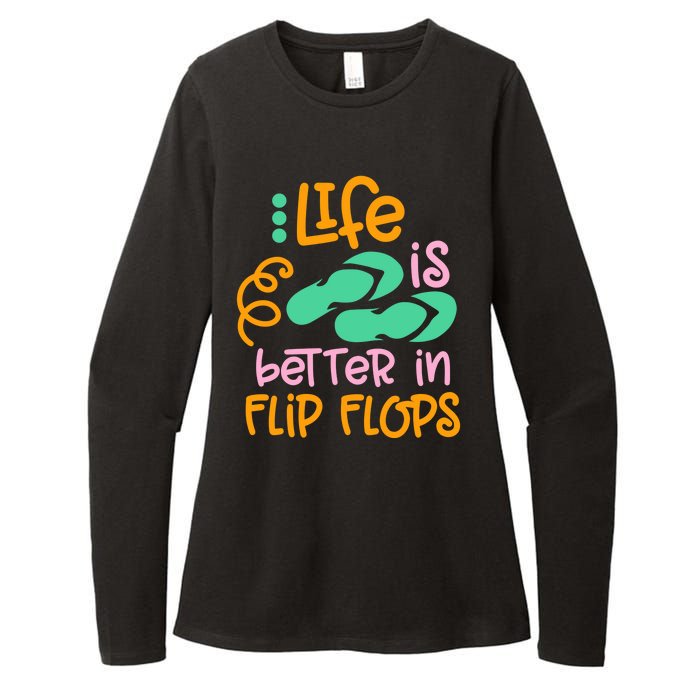 Life Is Better In Flip Flops Womens CVC Long Sleeve Shirt