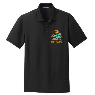 Life Is Better In Flip Flops Dry Zone Grid Polo