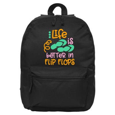 Life Is Better In Flip Flops 16 in Basic Backpack