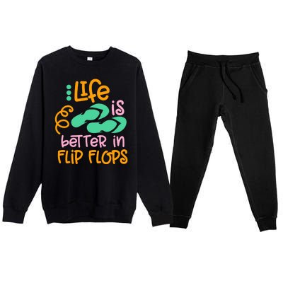 Life Is Better In Flip Flops Premium Crewneck Sweatsuit Set