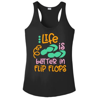 Life Is Better In Flip Flops Ladies PosiCharge Competitor Racerback Tank