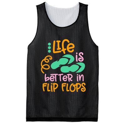 Life Is Better In Flip Flops Mesh Reversible Basketball Jersey Tank