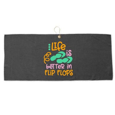 Life Is Better In Flip Flops Large Microfiber Waffle Golf Towel