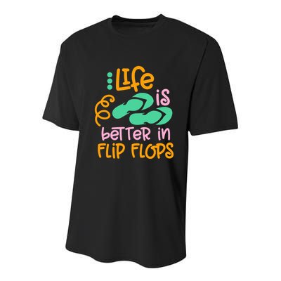 Life Is Better In Flip Flops Youth Performance Sprint T-Shirt