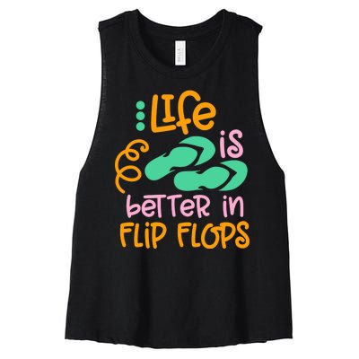 Life Is Better In Flip Flops Women's Racerback Cropped Tank