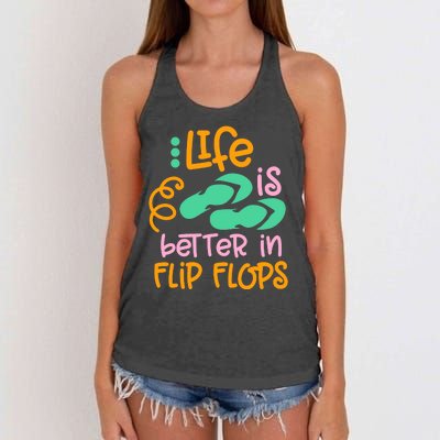 Life Is Better In Flip Flops Women's Knotted Racerback Tank