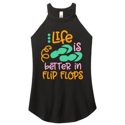 Life Is Better In Flip Flops Women's Perfect Tri Rocker Tank