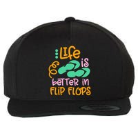Life Is Better In Flip Flops Wool Snapback Cap