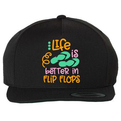 Life Is Better In Flip Flops Wool Snapback Cap