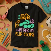 Life Is Better In Flip Flops Kids T-Shirt