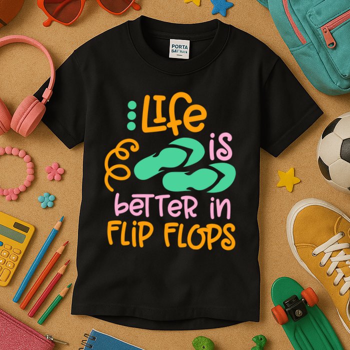 Life Is Better In Flip Flops Kids T-Shirt