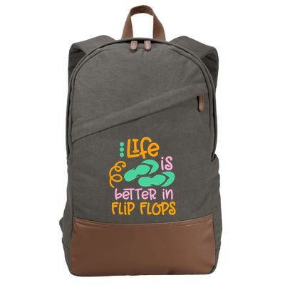 Life Is Better In Flip Flops Cotton Canvas Backpack