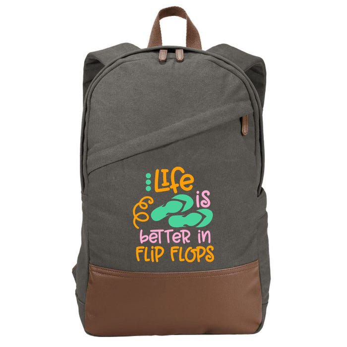 Life Is Better In Flip Flops Cotton Canvas Backpack