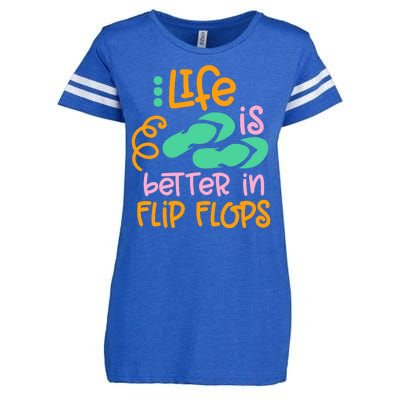 Life Is Better In Flip Flops Enza Ladies Jersey Football T-Shirt