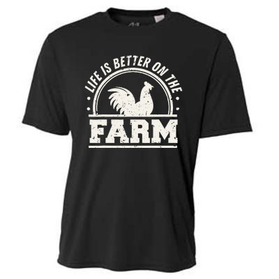 Life Is Better On The Farm Chicken Cooling Performance Crew T-Shirt